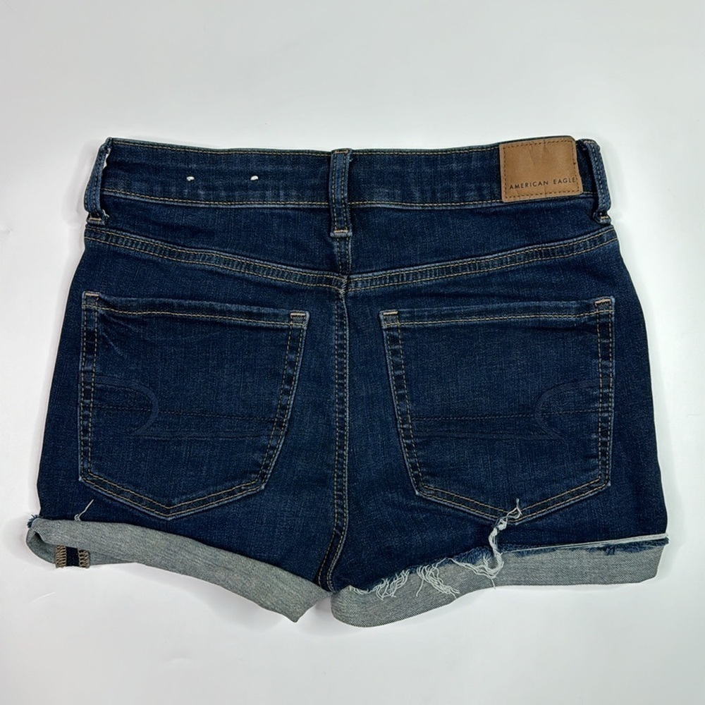 American Eagle Next Level Stretch Hi Rise Shortie Jean Shorts Size 4 - Picture 2 of 8